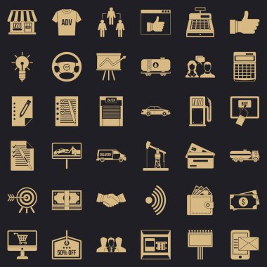 Finans iş simgeler kümesi, basit tarzı