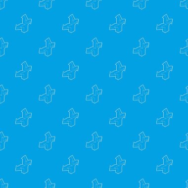 Üç yollu yön oku desen vektör kesintisiz mavi