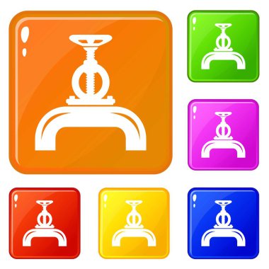 Pipiline gaz simgeler vektör renk ayarla