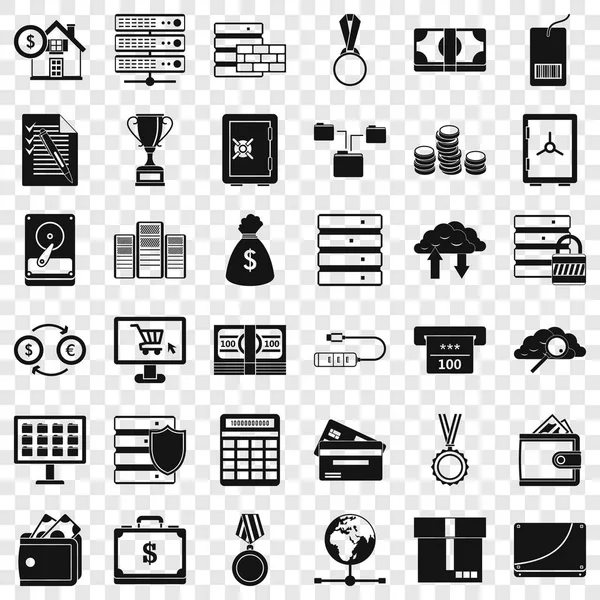 Business target icons set, simple style