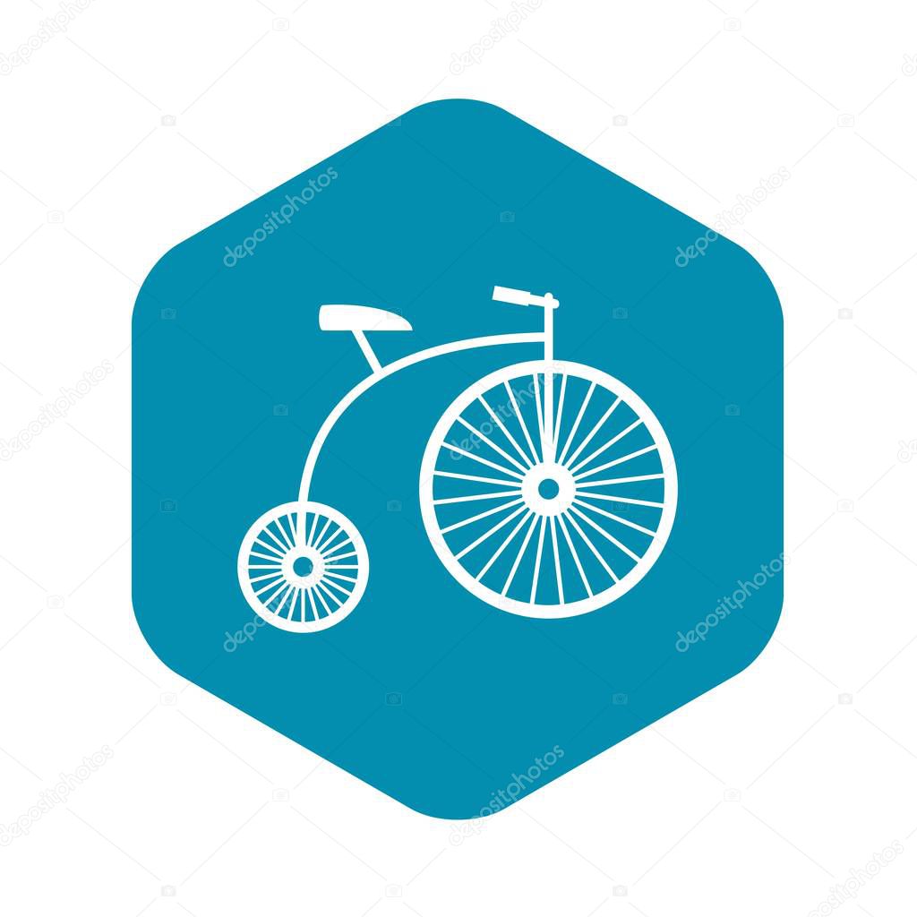 Penny-farthing icon, simple style