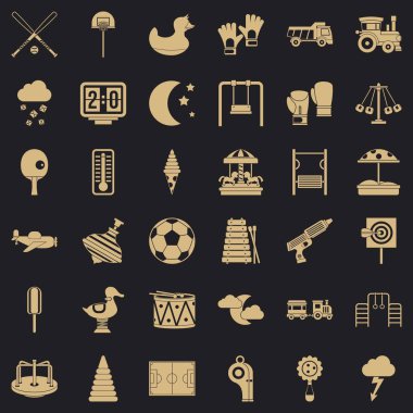 Yeni Bahçesi Icons set, basit tarzı