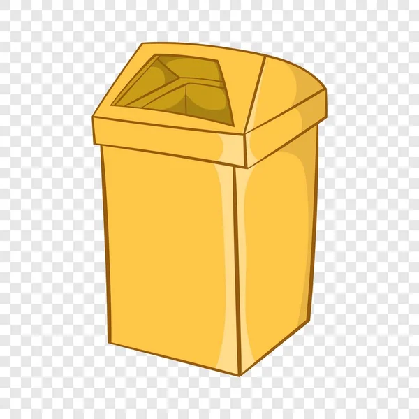 Icona gialla della spazzatura, stile cartone animato — Vettoriale Stock