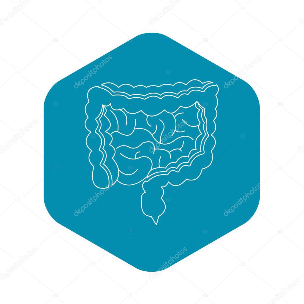 Intestines icon. Outline illustration of intestines vector icon for web