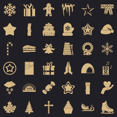 Christmas Icons set, basit tarzı