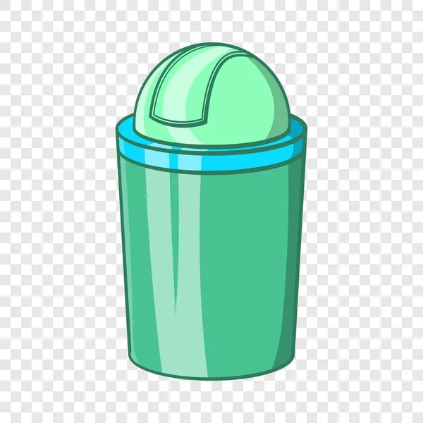 Icono de bote de basura verde, estilo de dibujos animados — Vector de stock