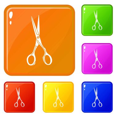 Keskin makas simgeler vektör renk ayarla