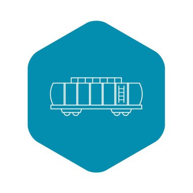 Petrol demiryolu tank simgesi, anahat stili