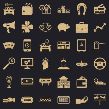 Sikke yığını Icons set, basit tarzı