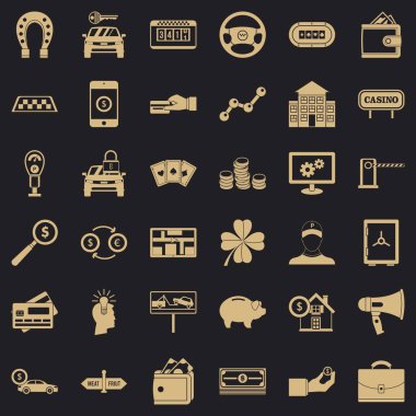 M-cüzdan Icons set, basit tarzı sikke