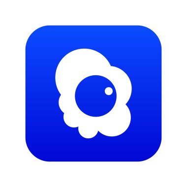 Kızarmış yumurta simgesi dijital mavi