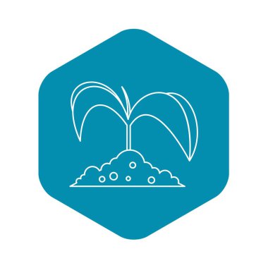 Toprak simgesi, anahat stili yeşil fide