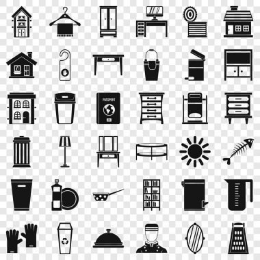 Ev işi Icons set, basit tarzı