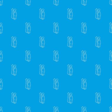 İş adamı holding desen vektör kesintisiz mavi yukarı ok