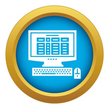 Finans hesap makinesi simge mavi vektör izole