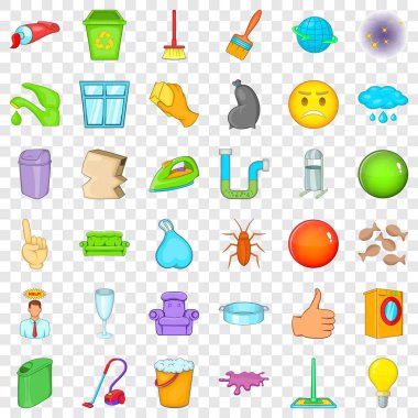 Temizlik hizmeti simgelerini ayarla, tarzı çizgi film