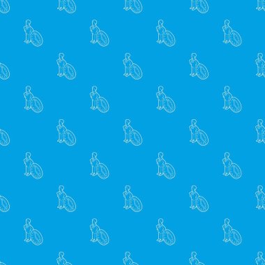 İşadamı ve 4 saat desen gösterilen saat kesintisiz mavi vektör