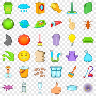 Temizlik simge seti, karikatür tarzı