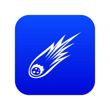 Uzun kuyruk simgesi dijital mavi düşen meteor