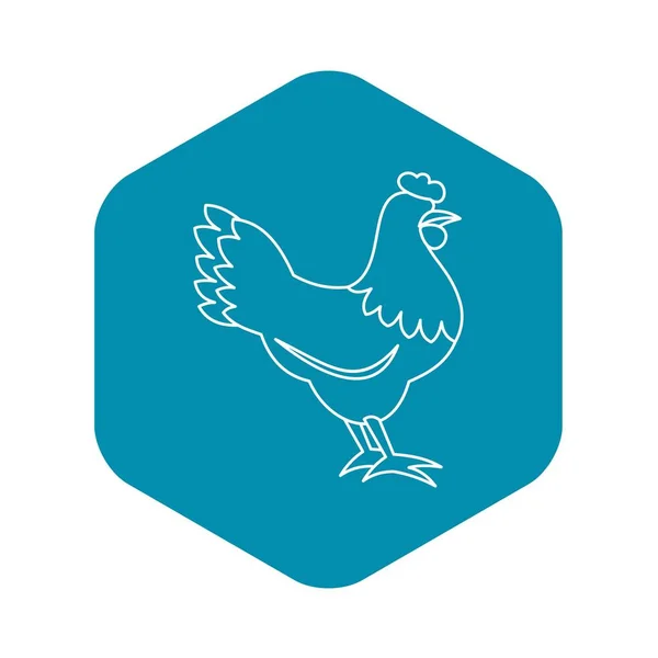 Ícone de galinha, estilo esboço —  Vetores de Stock