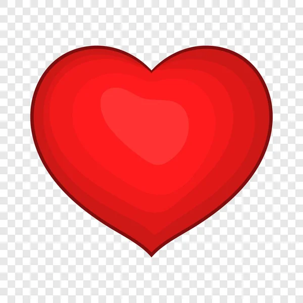 Icona del cuore rosso in stile cartone animato — Vettoriale Stock