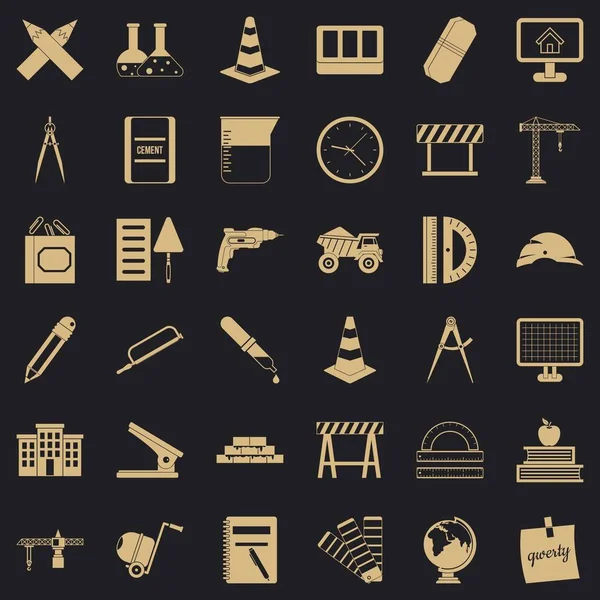 Ekipman Icons set, basit tarzı