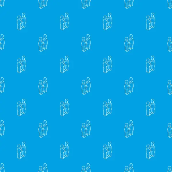 Kesintisiz mavi iki işadamları el desen sallayarak vektör