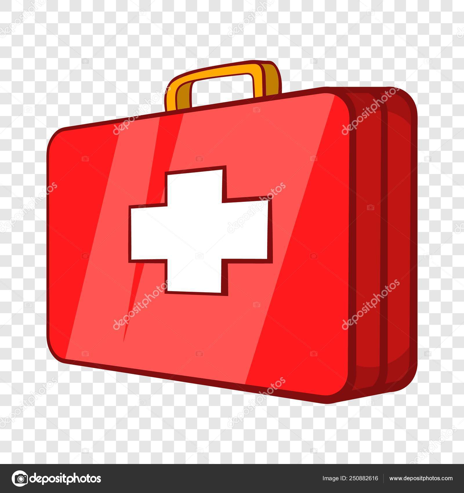 Icono de kit de primeros auxilios en estilo de dibujos animados