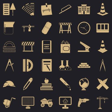 Enstrüman Icons set, basit tarzı