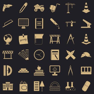 Pusula enstrüman Icons set, basit tarzı