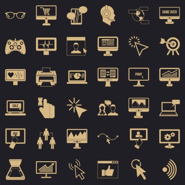 Bilgisayar ok Icons set, basit tarzı