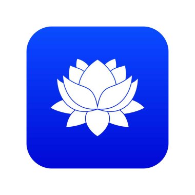 Nilüfer çiçek simgesi dijital mavi