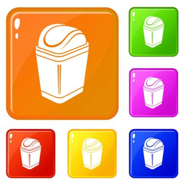 Plastik kutusu simgeler vektör renk ayarla