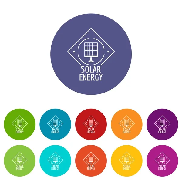 Solar energy icons set vector color — Stock Vector