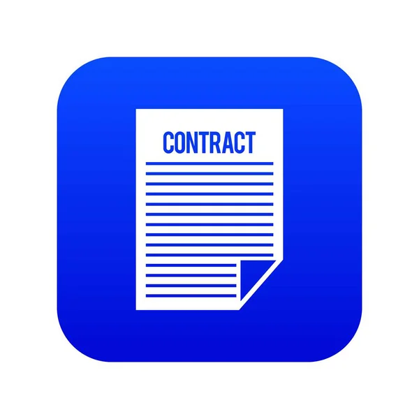 Icône du contrat numérique bleu — Image vectorielle