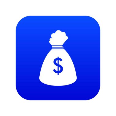 Para çantası simgesini dijital mavi