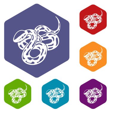 Altı yüzlü Texas yılan simgeler vektör