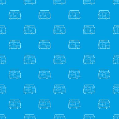 Seyahat camper van desen vektör kesintisiz mavi