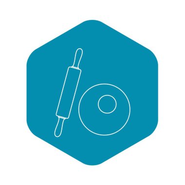 Hamur ve oklava simgesi, anahat stili