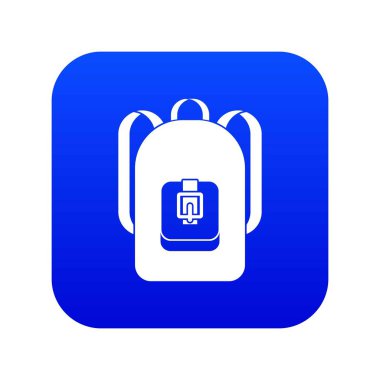 Sırt çantası simgesini dijital mavi