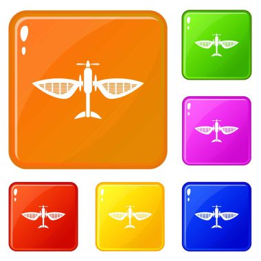 Uçak simgeler vektör renk ayarla