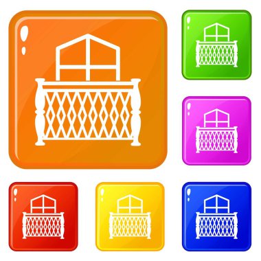 Balkon simgeler vektör renk ayarla