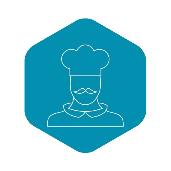 Chef cook icon, outline style — Stock Vector