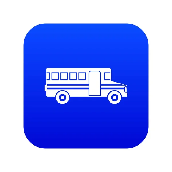 Icône bus scolaire numérique bleu — Image vectorielle