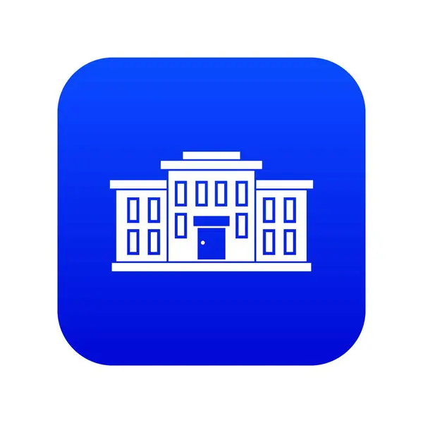 Iskola épület ikon digitális kék — Stock Vector