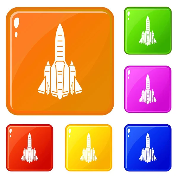 Jet iconen instellen vector kleur — Stockvector