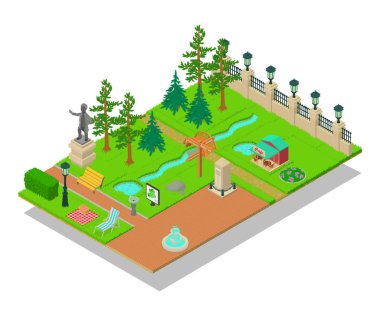 Parkland kavramı afiş, izometrik stili