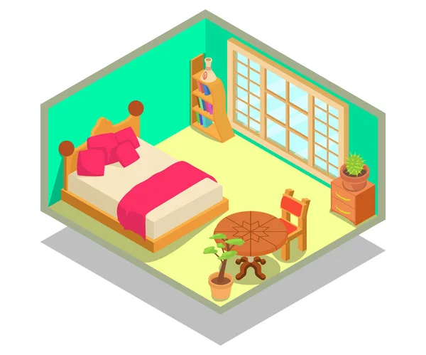 Bannière concept de dortoir, style isométrique — Image vectorielle