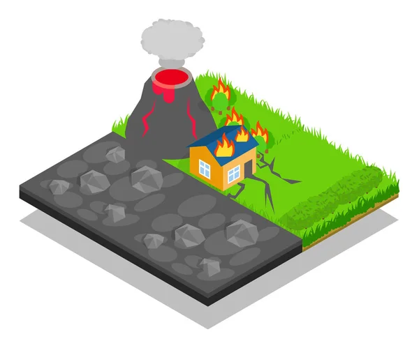 Natural disaster concept banner, isometric style