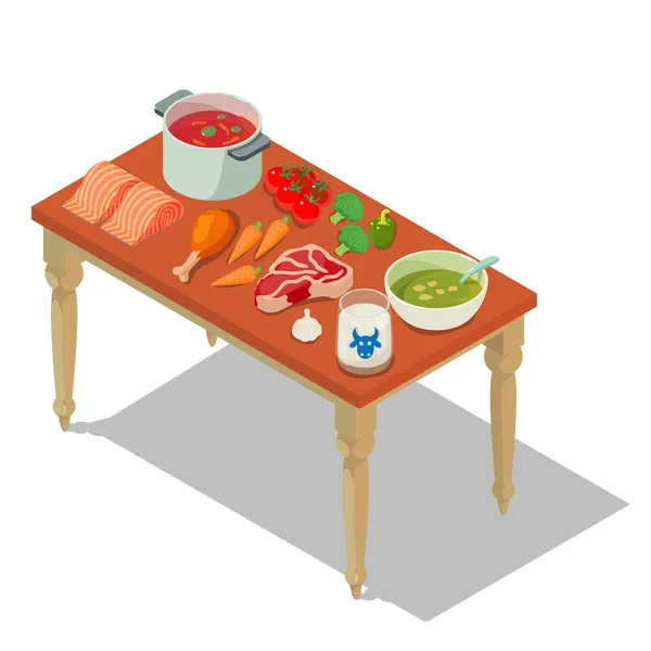 Homemade food concept banner, isometric style